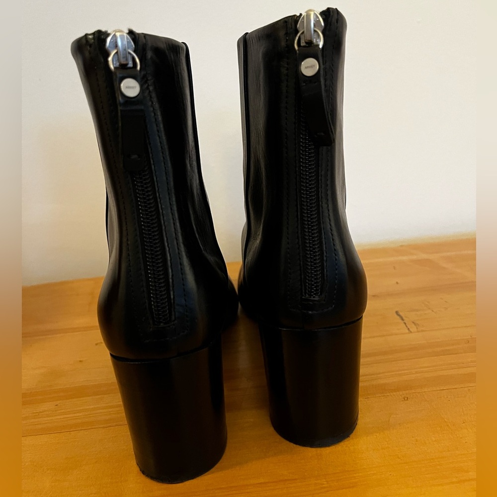 ARKET Black Leather Stacked Heel Boots— Size 40/9 - Picture 4 of 6